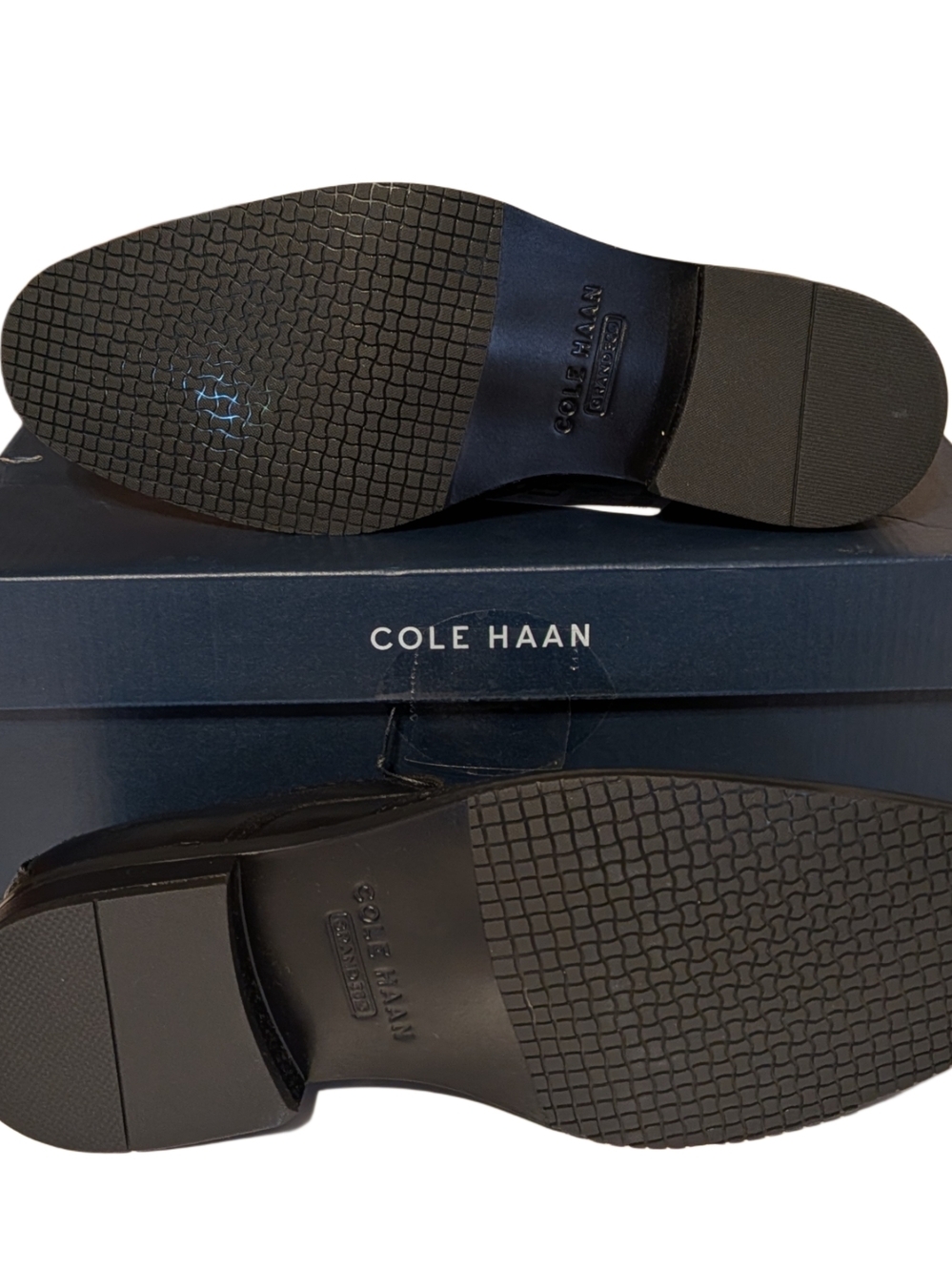 Cole Haan Black Leather Wingtip Derby Shoes - Picture 4 of 9